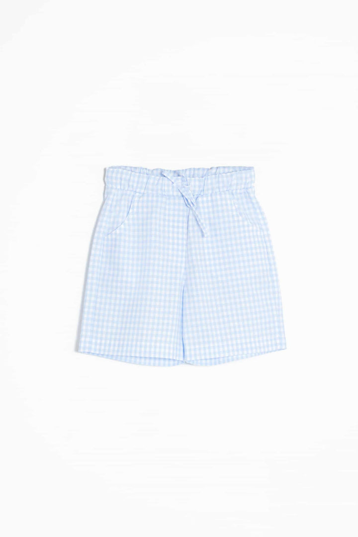 Checkered Cotton Shorts