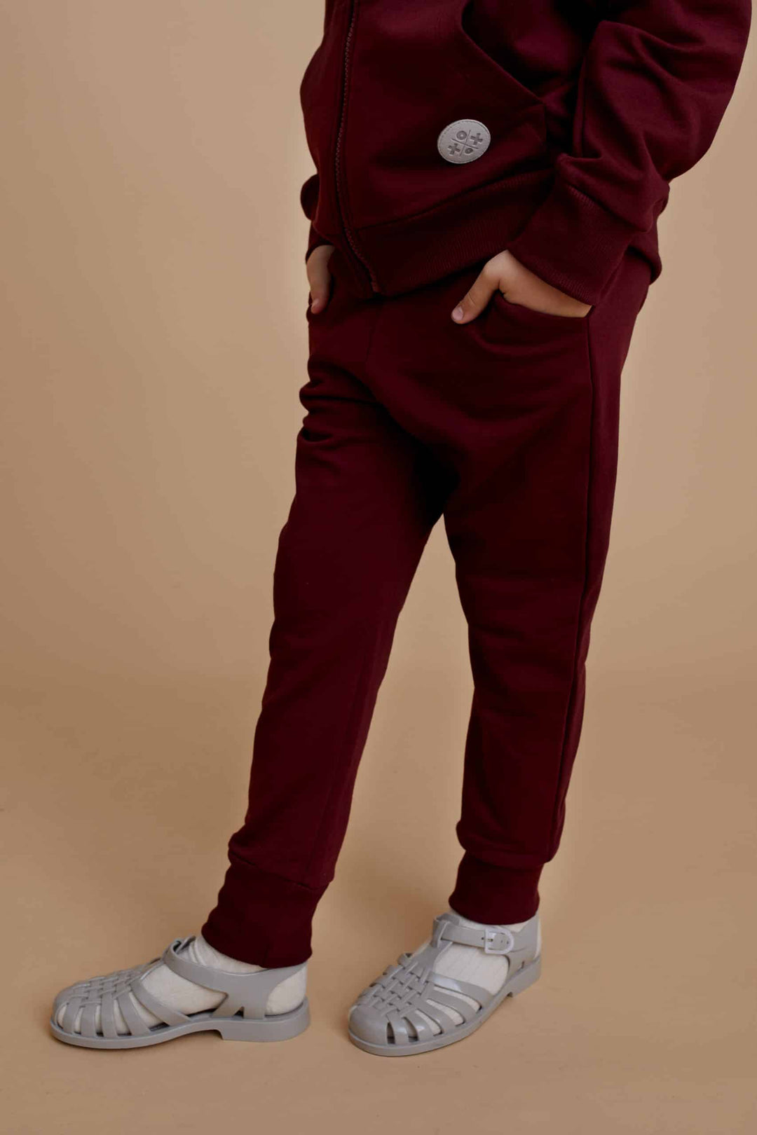 burgundy sweatpants