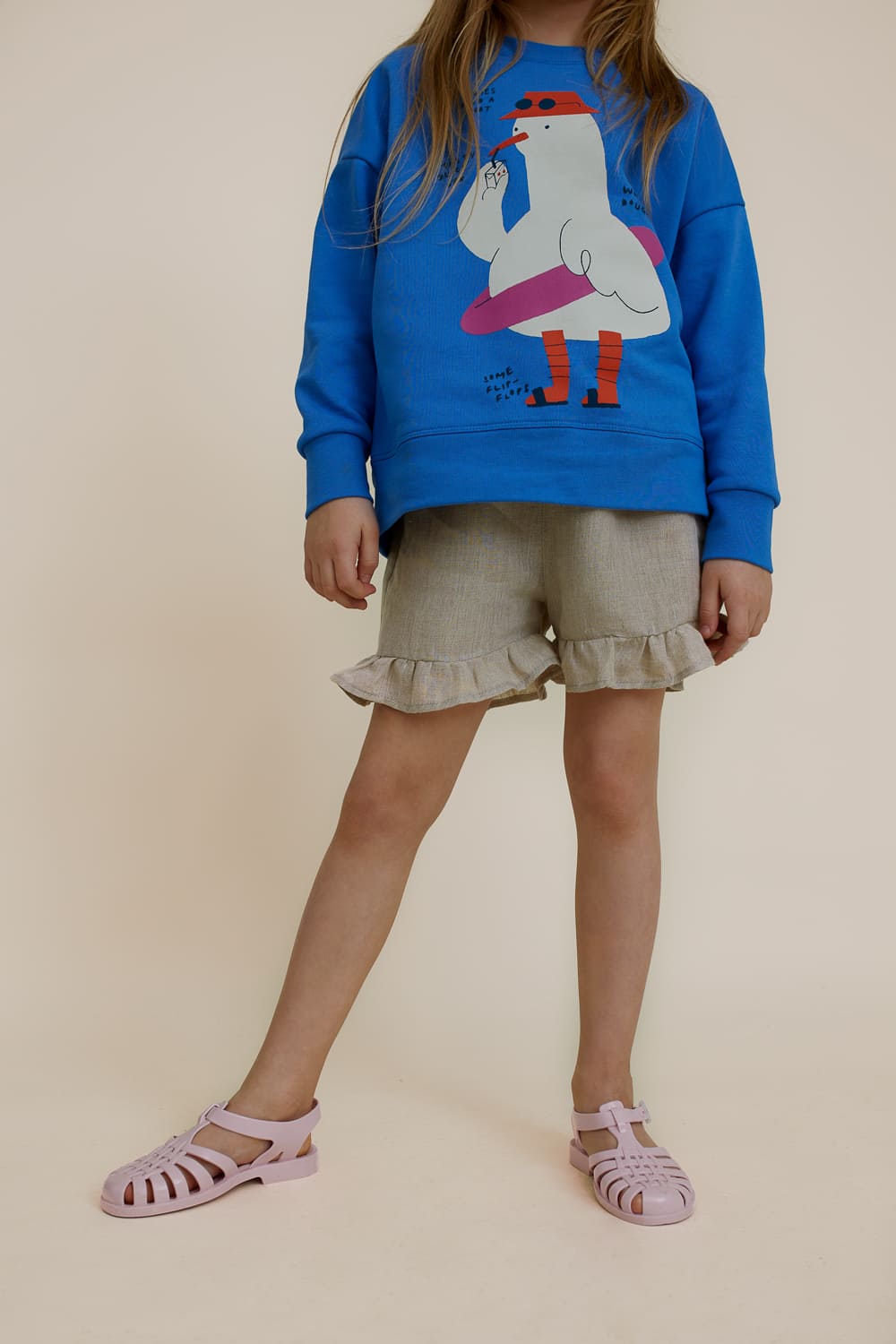 Linen Shorts with Ruffles