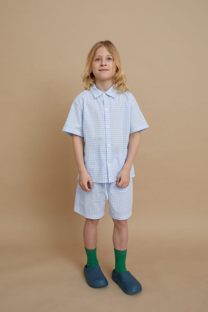 Checkered Cotton Shorts