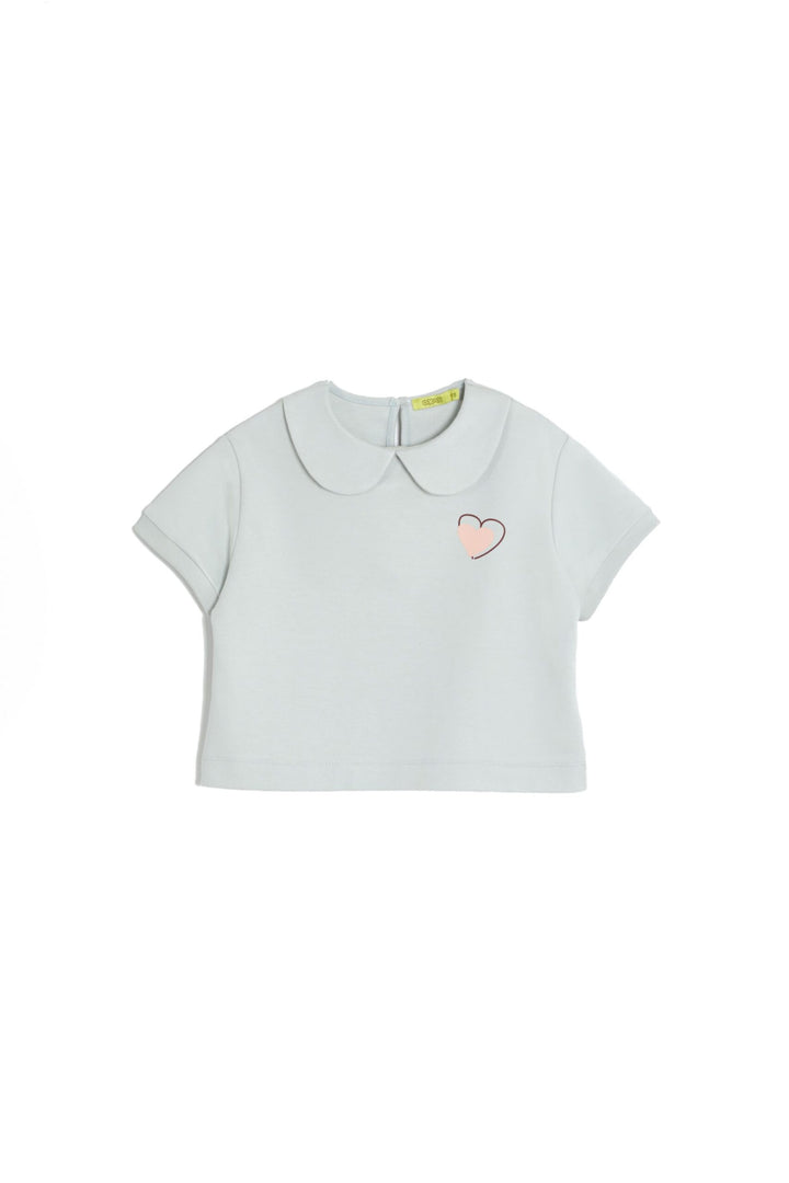 Collar Short-Sleeve Sweatshirt