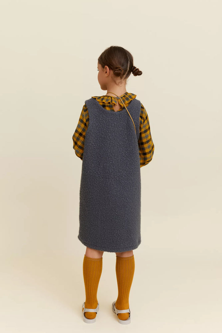 Pinafore Boucle Dress Grey