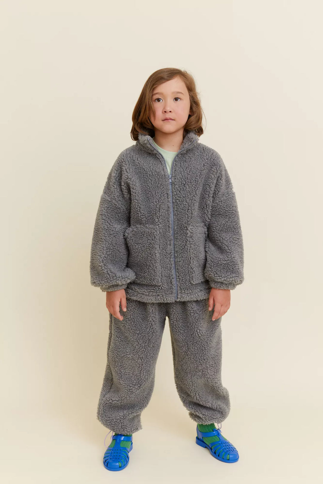 Faux Fur Trousers Grey