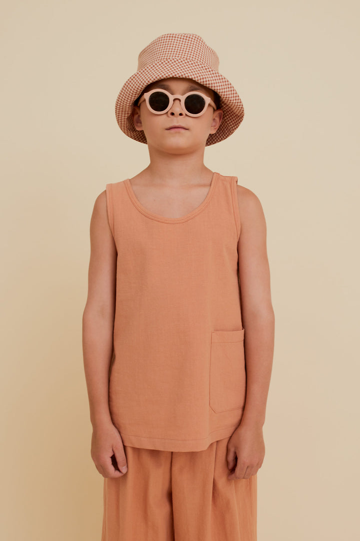 Sleeveless Washed Cotton Top