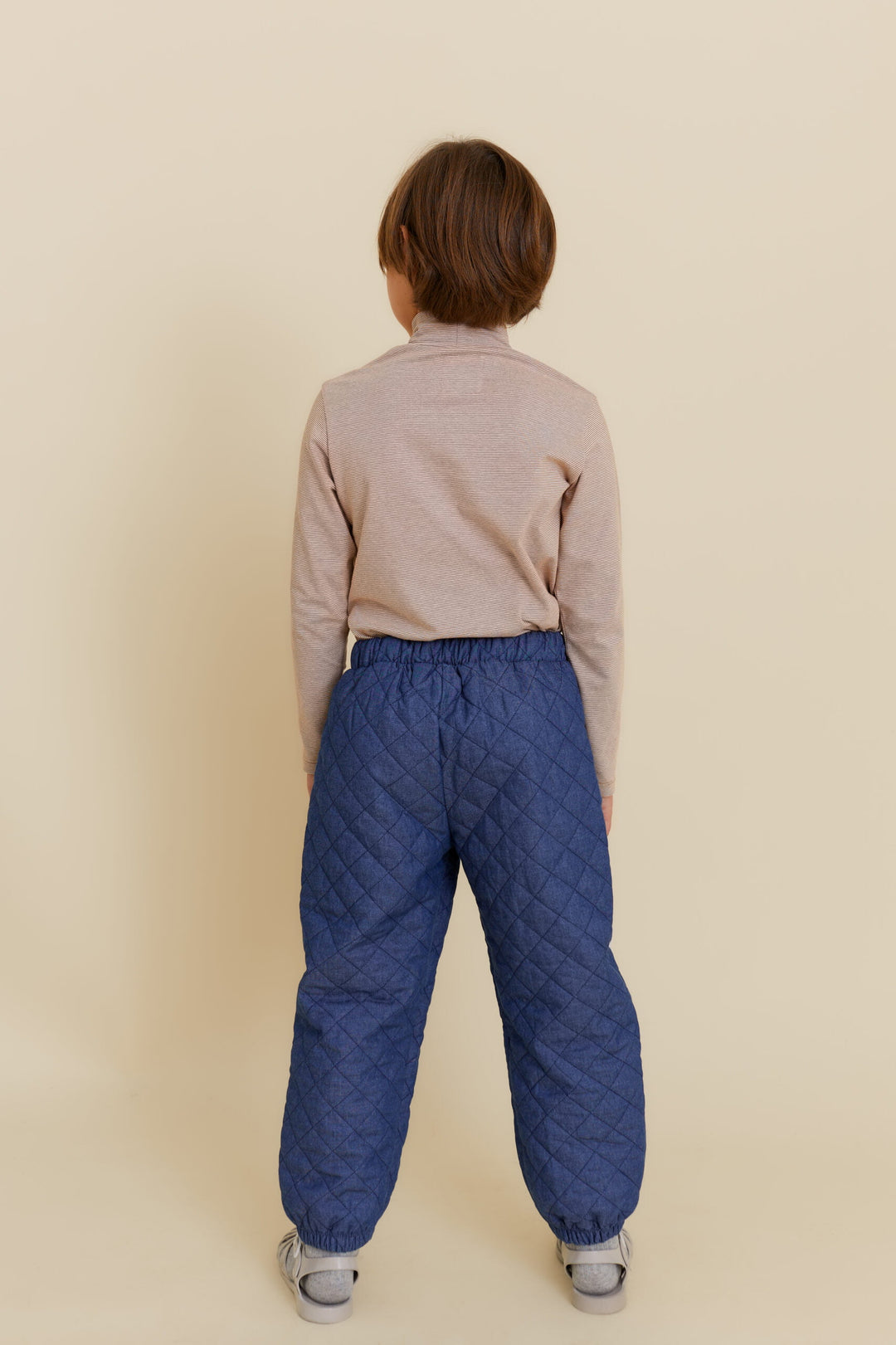 Quilted Denim Balloon Pants