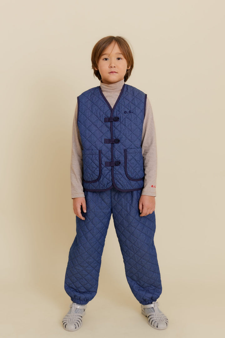 Quilted Denim Vest