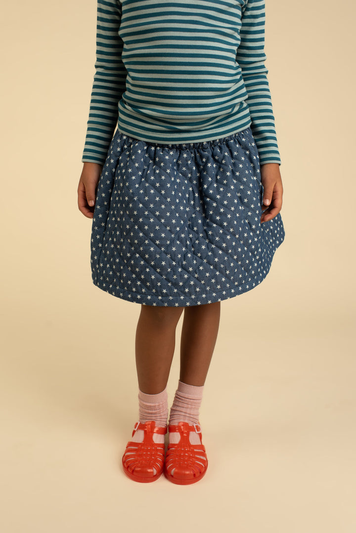 Quilted Denim Skirt