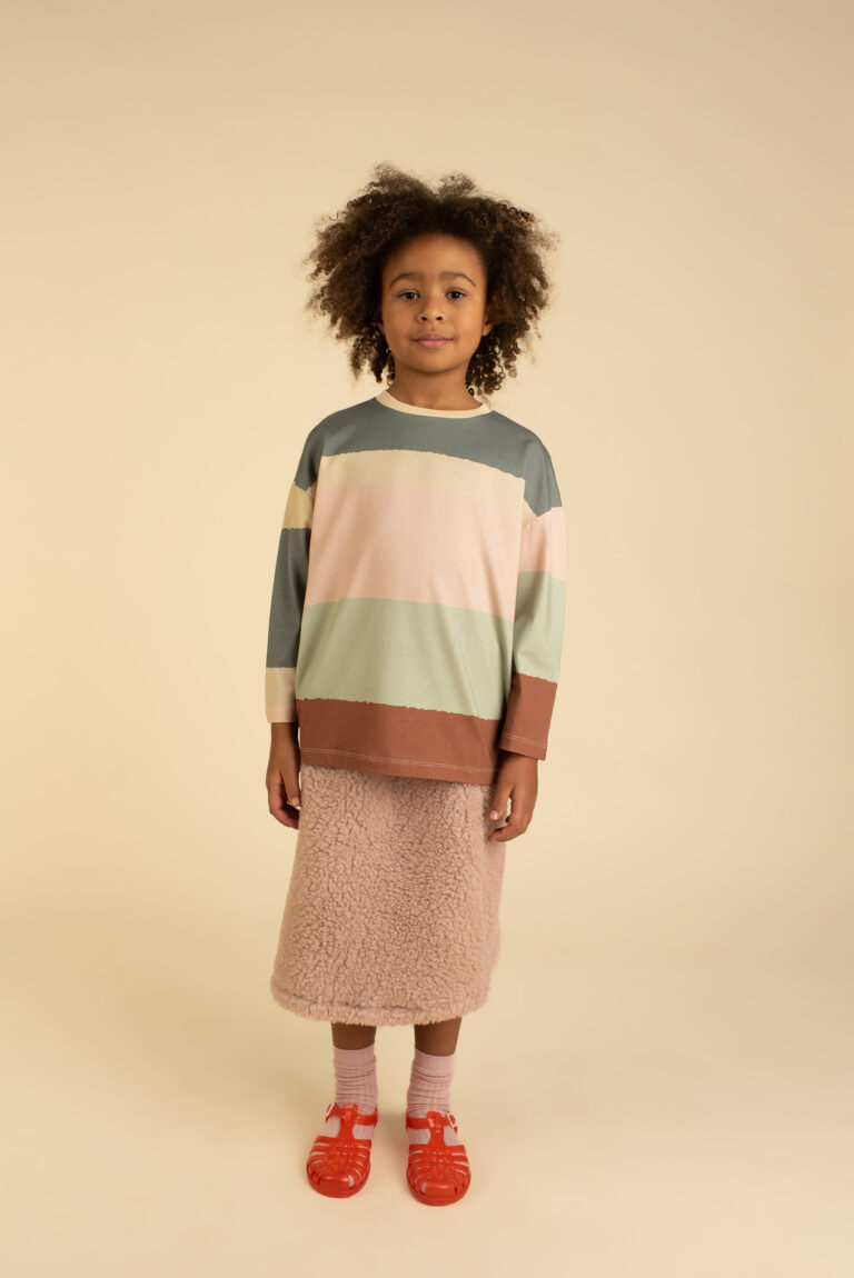 Wide-Sleeve Stripes T-Shirt