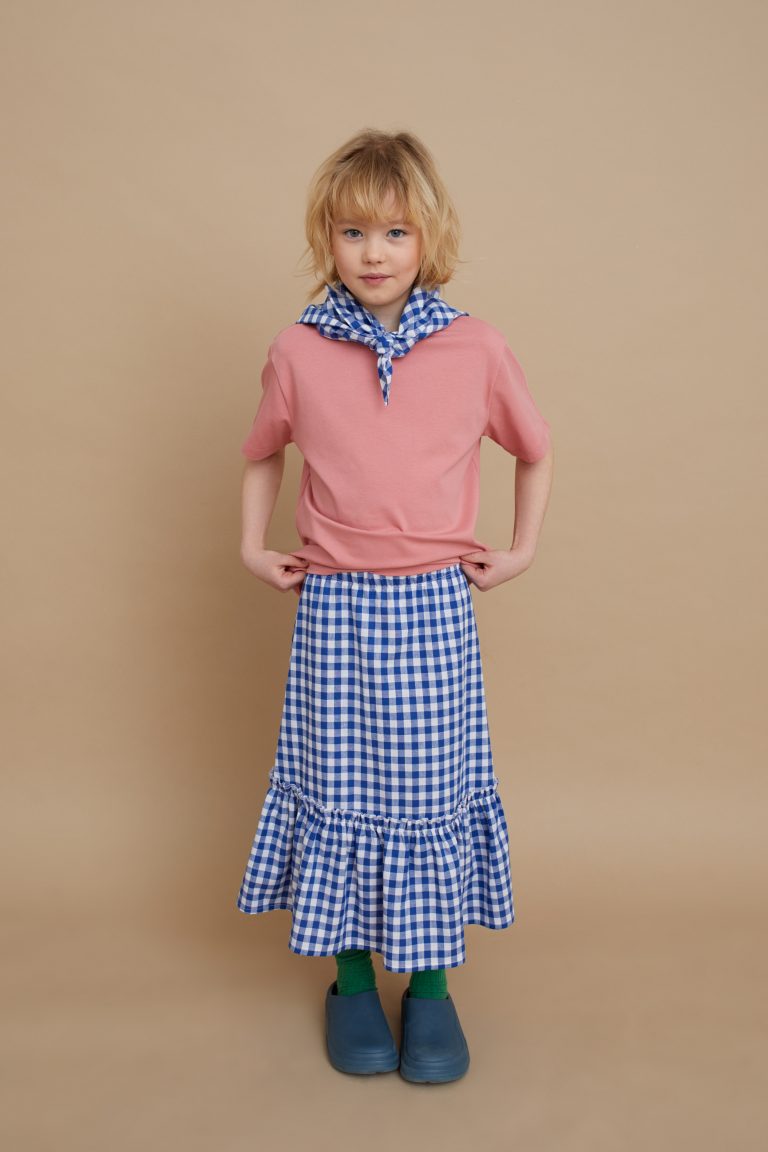 Checkered Cotton Skirt