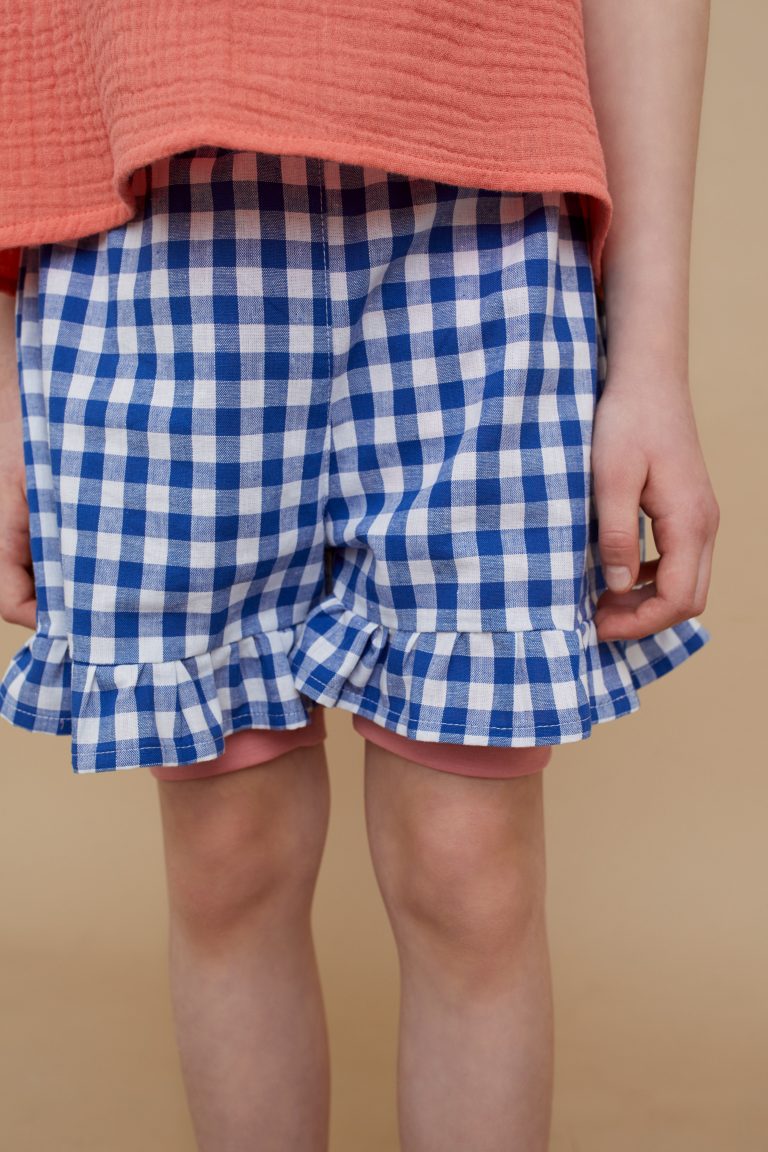 Checkered Cotton Shorts