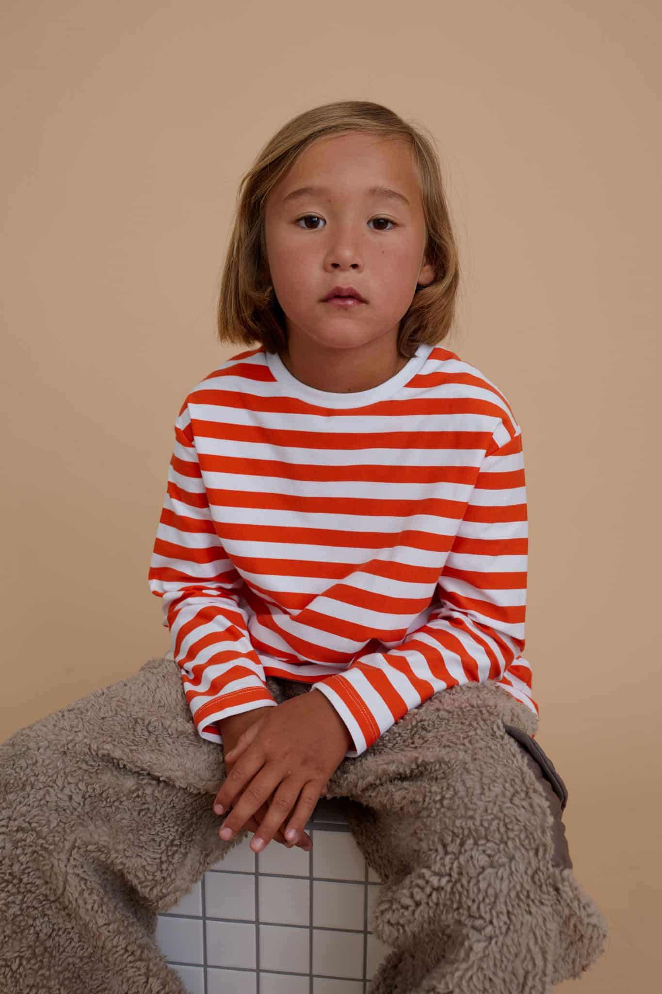 Orange Striped Long-Sleeve T-Shirt