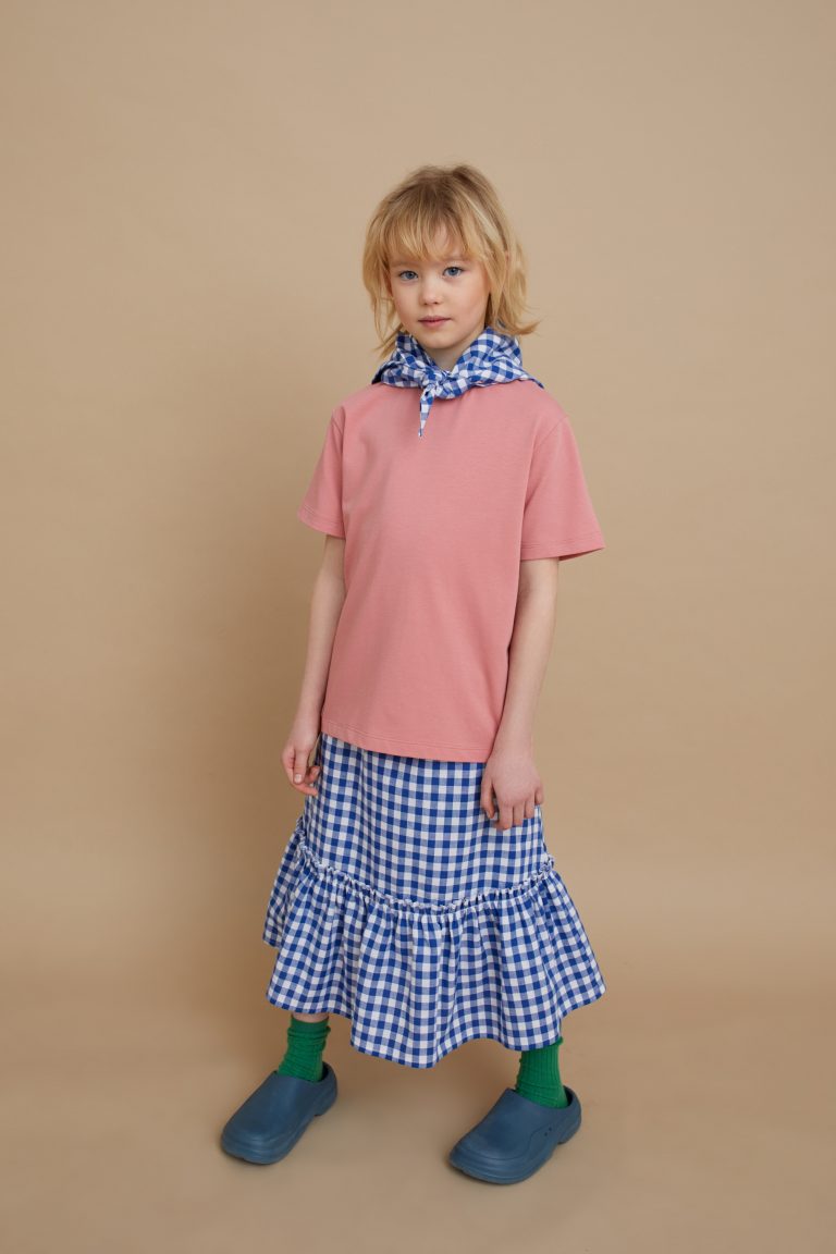 Checkered Cotton Skirt