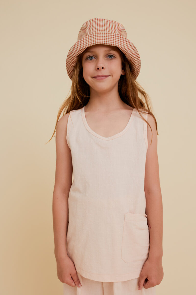 Sleeveless Washed Cotton Top