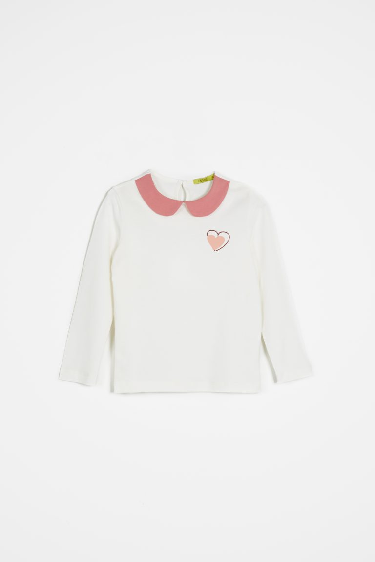 Heart Blouse with Collar