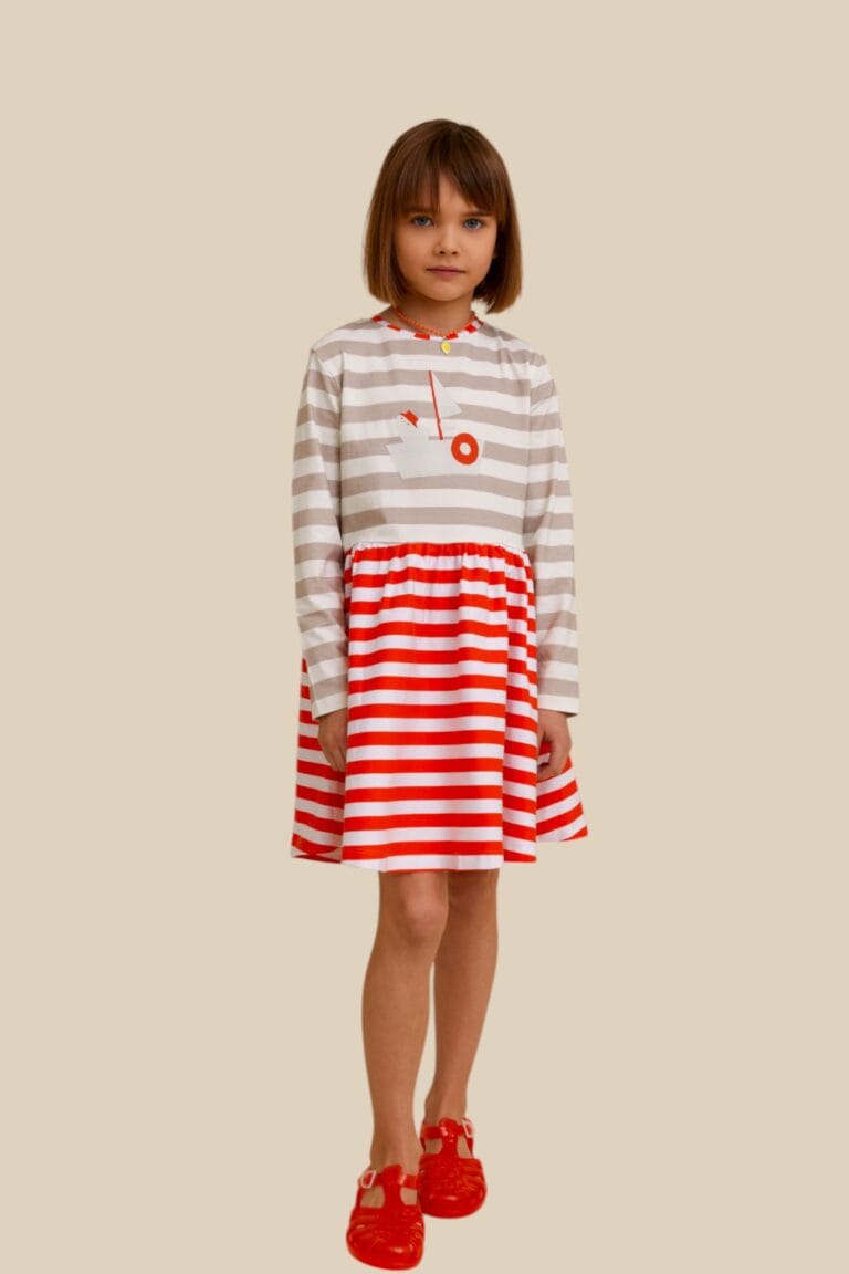 Two Stripes Long-Sleeve Dress