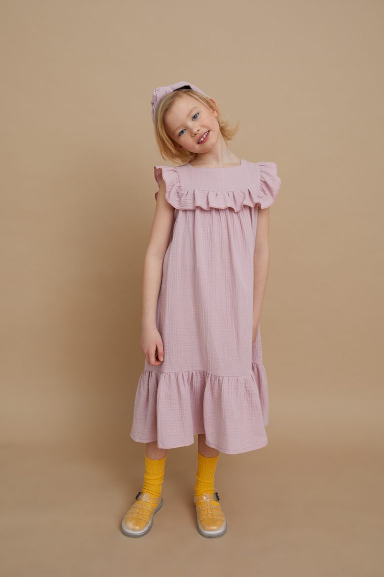 Muslin Cotton Dress with Collar