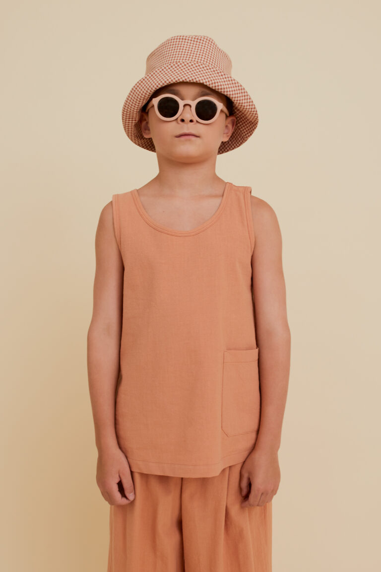 Sleeveless Washed Cotton Top