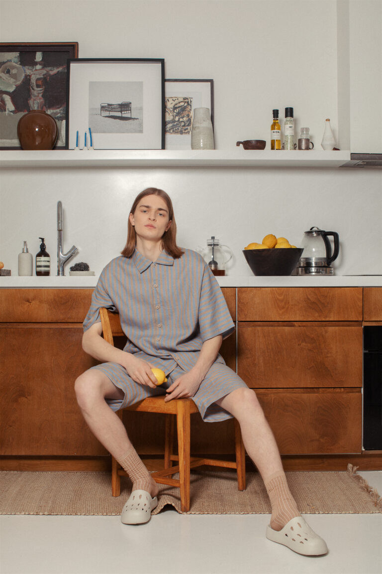 LInen Striped Man shorts