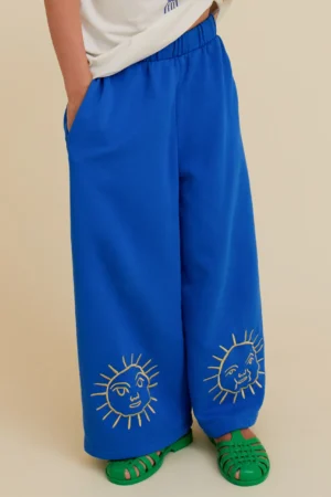 Sustainable kidswear pants blue oversized OXOXCLUB