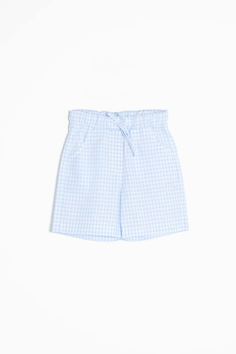 Checkered Cotton Shorts