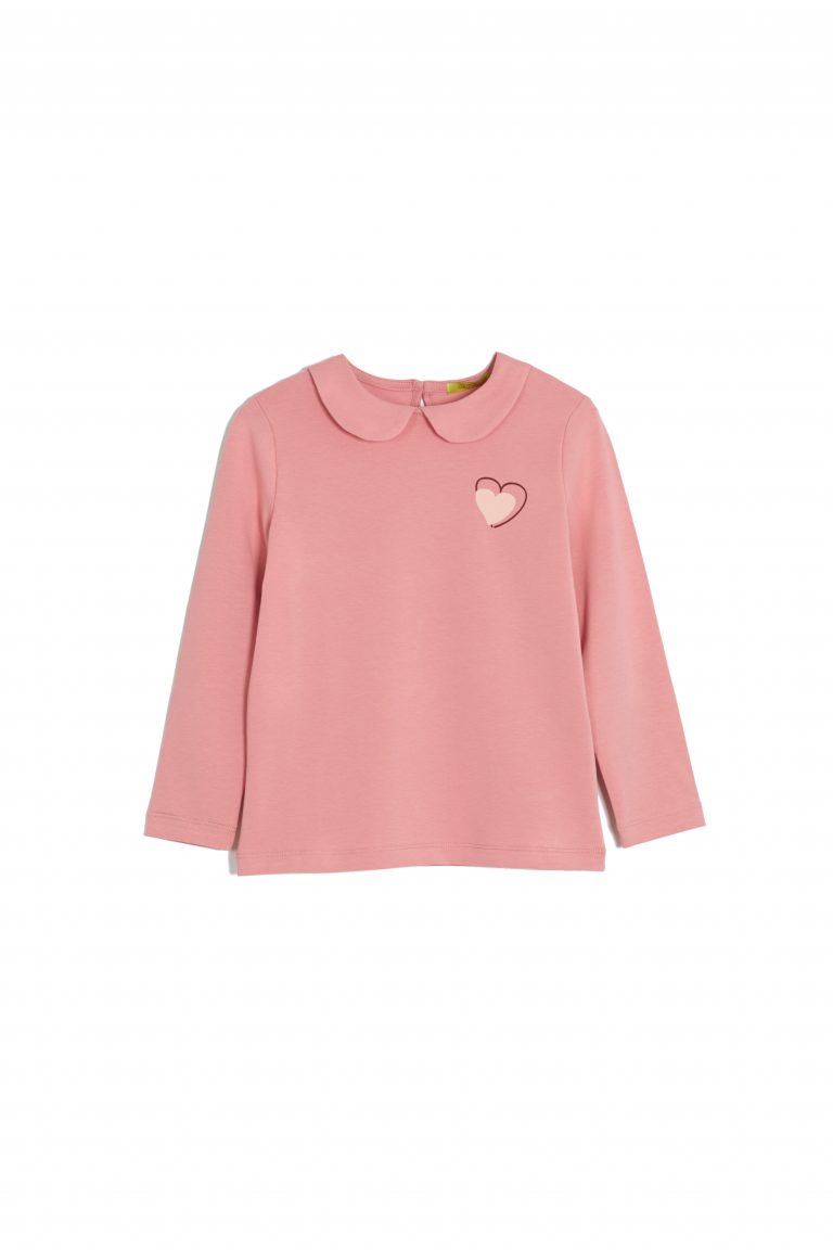 Heart Collar Long-Sleeve Top