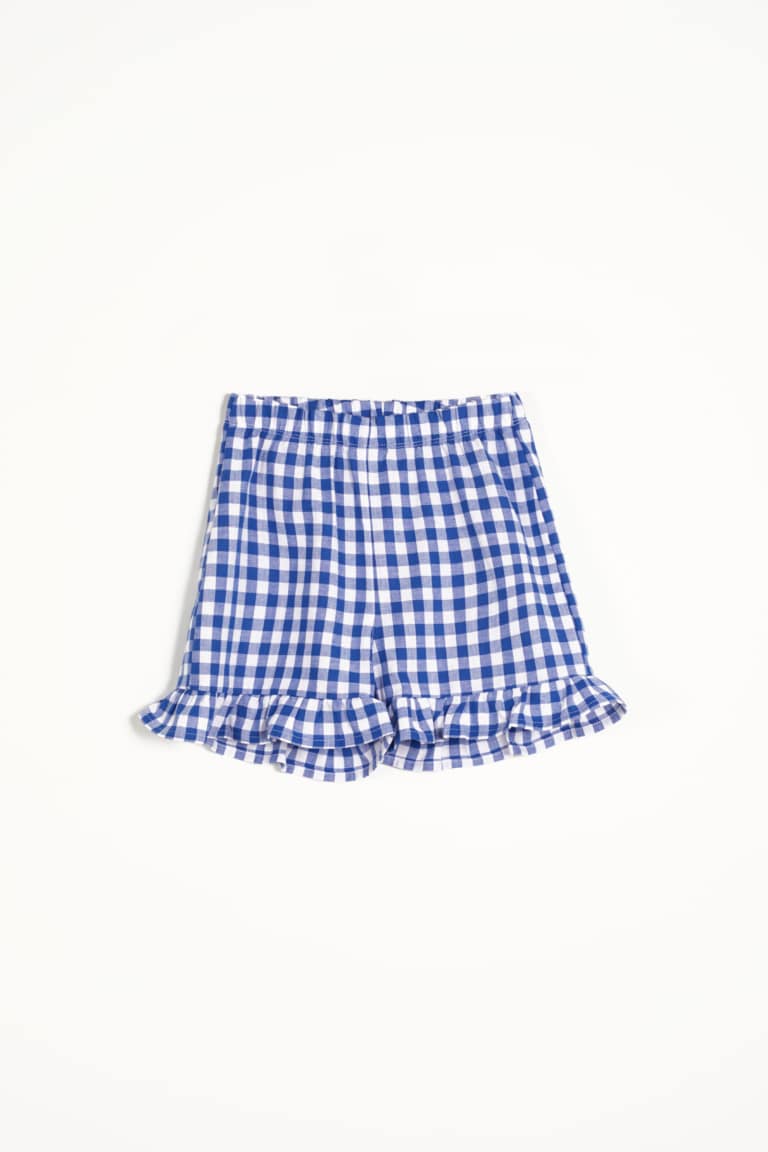 Checkered Cotton Shorts