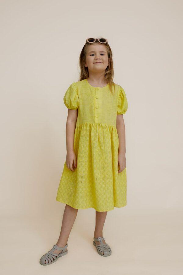 yellow Muslin Cotton Dress