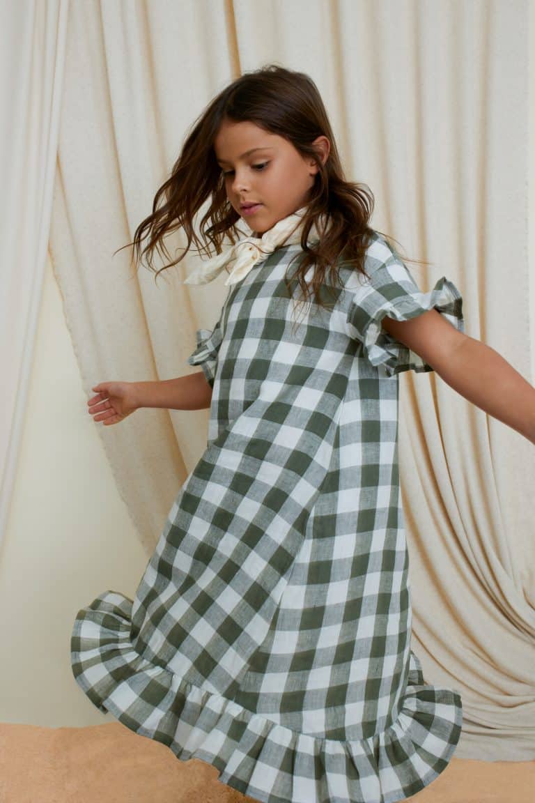 Checkered Linen Dress