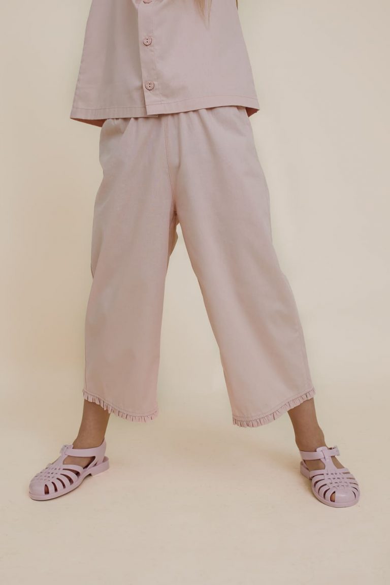 Wide-Leg Trousers with Ruffles