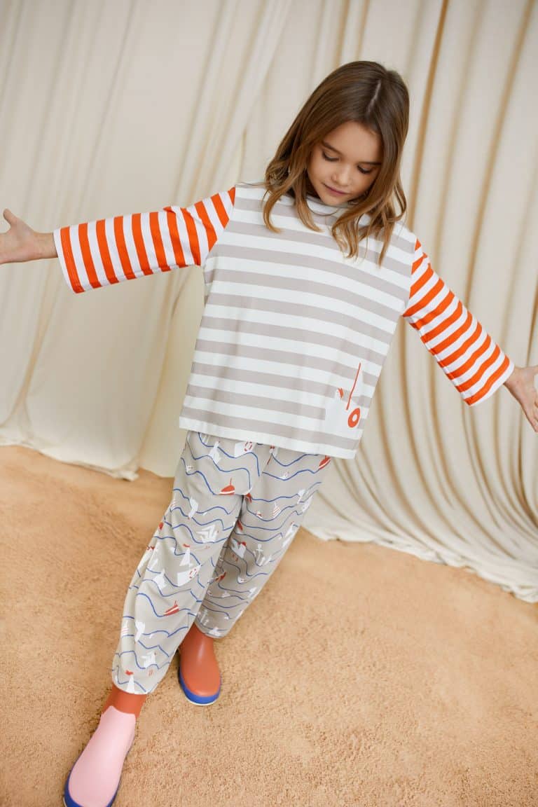 Striped Wide-Sleeve T-Shirt