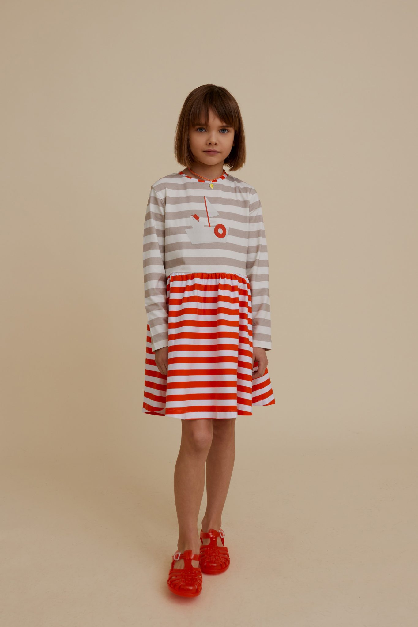 Two Stripes Long-Sleeve Dress