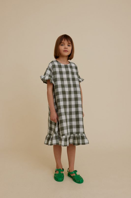 Checkered Linen Dress