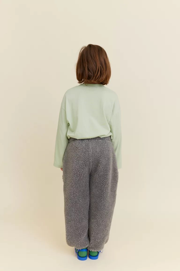 Faux Fur Trousers Grey