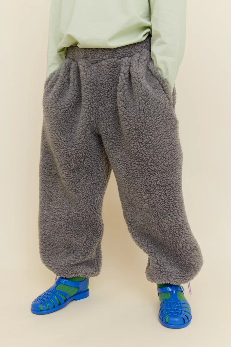Faux Fur Trousers Grey
