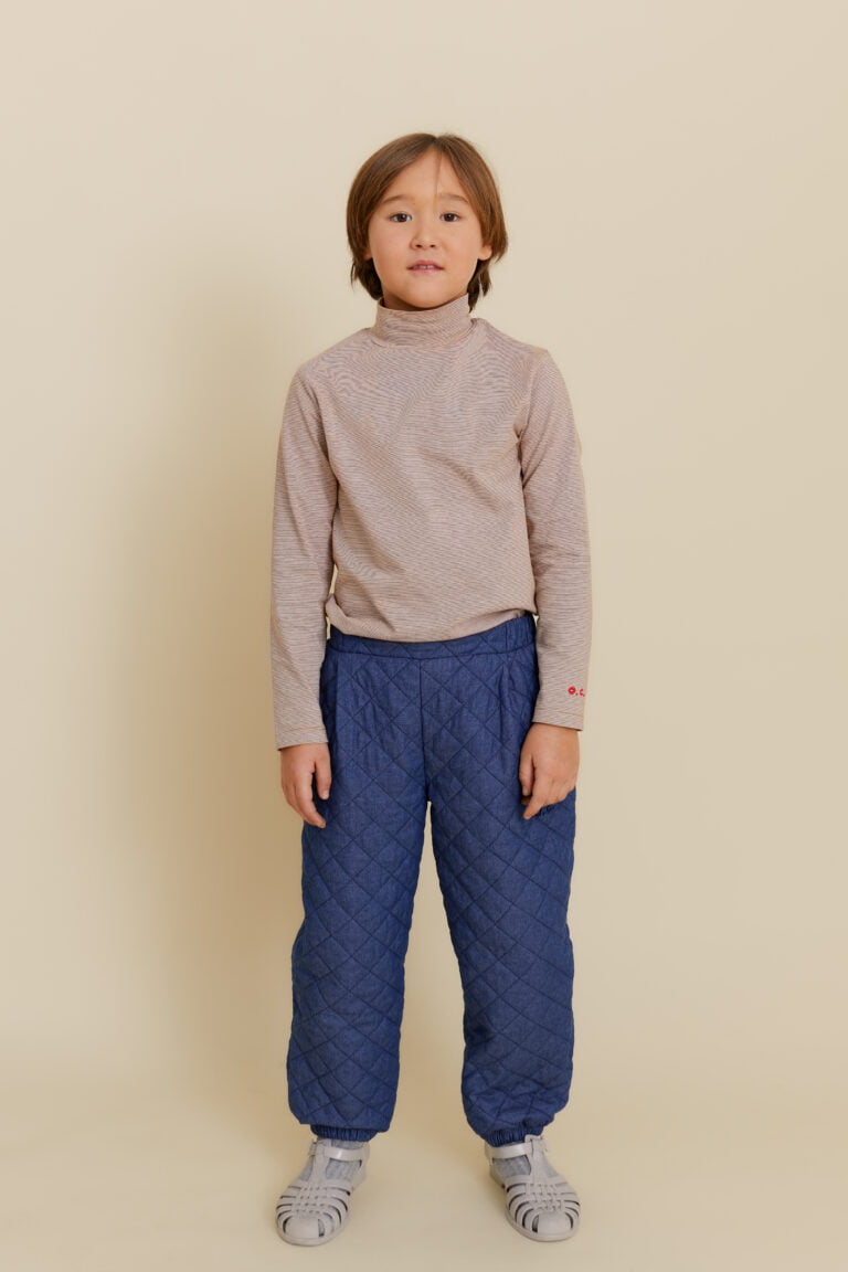 Quilted Denim Balloon Pants