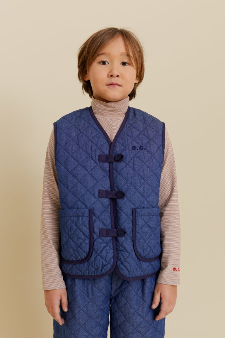 Quilted Denim Vest