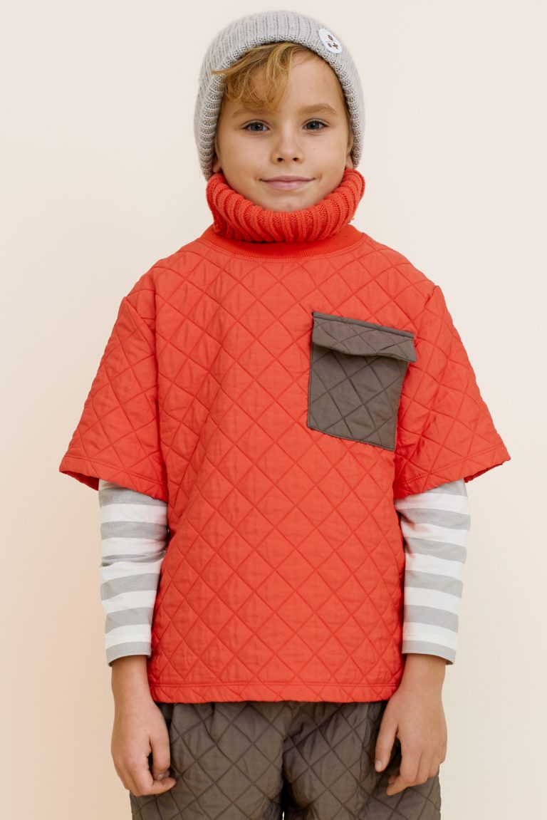 Quilted Short-Sleeve Sweatshirt