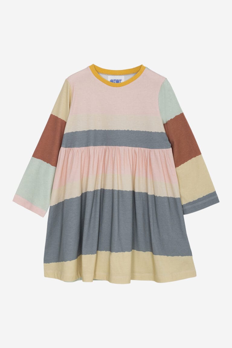 Wide Stripes Long-Sleeve Dress