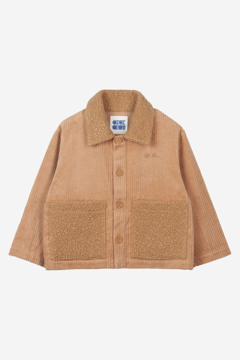 Corduroy Jacket with Boucle Details