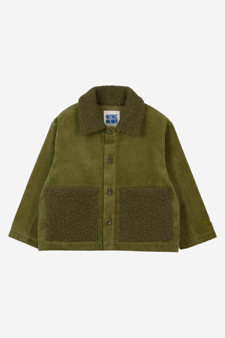 Corduroy Jacket with Boucle Details